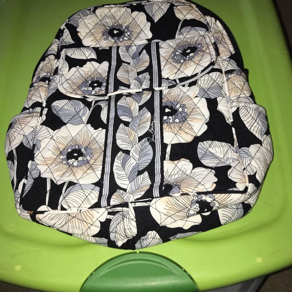 Vera Bradley Black and White Floral Mini Backpack